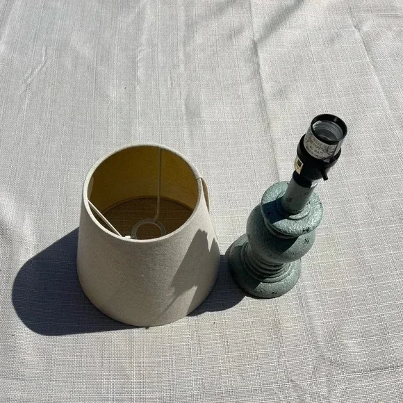 Home Decor - Accents - Distressed Turquoise Lamp w/ Linen Shade - Hobby Lobby - Picture 2 of 5